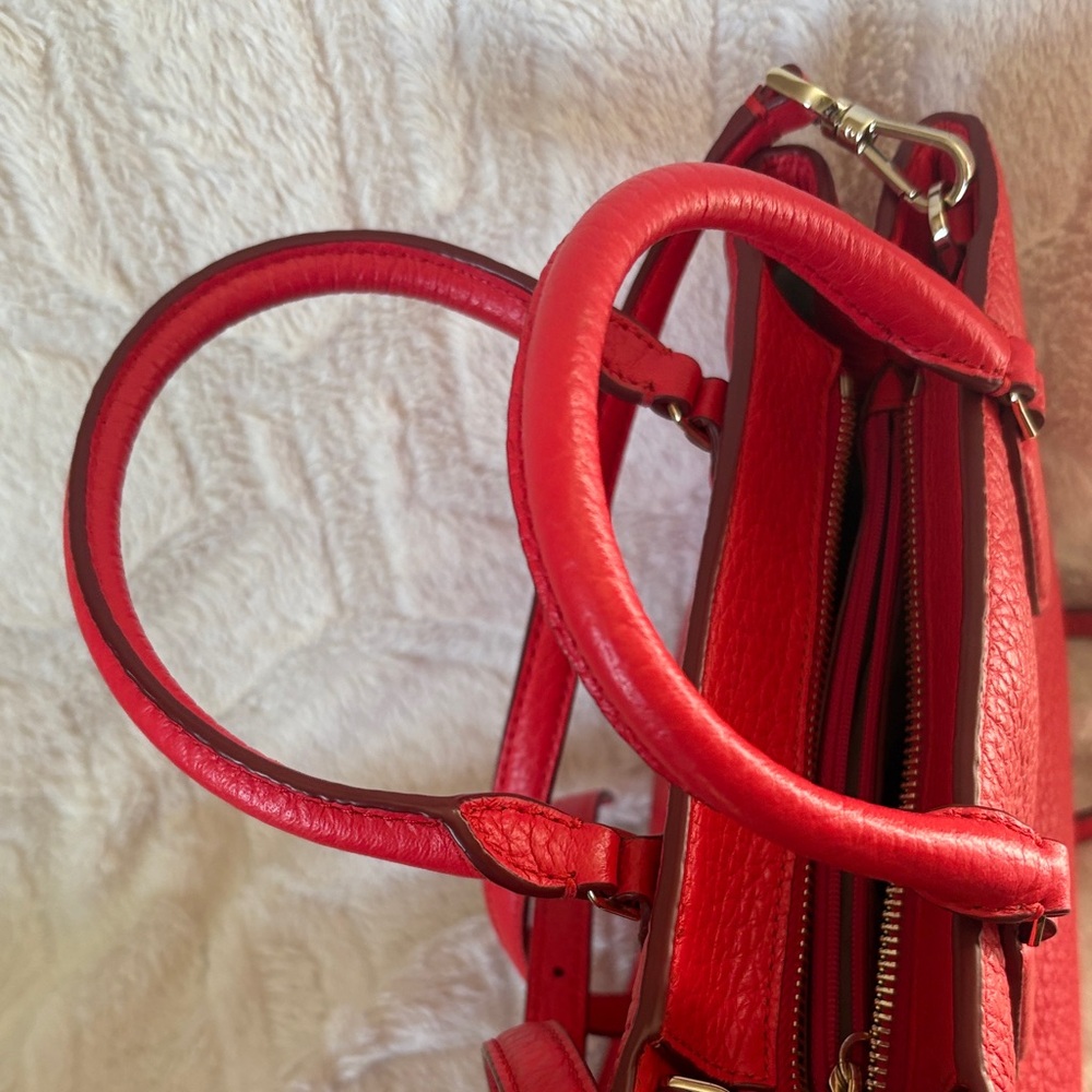 kate spade vibrant red pebbled leather satchel - Picture 10 of 16